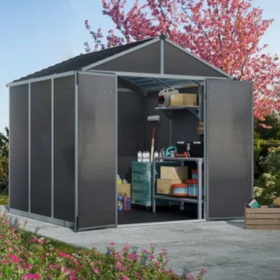 Skur Rubicon 5,4 m2- Mørkegrå  Skur Rubicon 5,4 m2- Mørkegrå