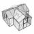 Drivhus T-formet Premium Sort - Glas/Polycarbonat